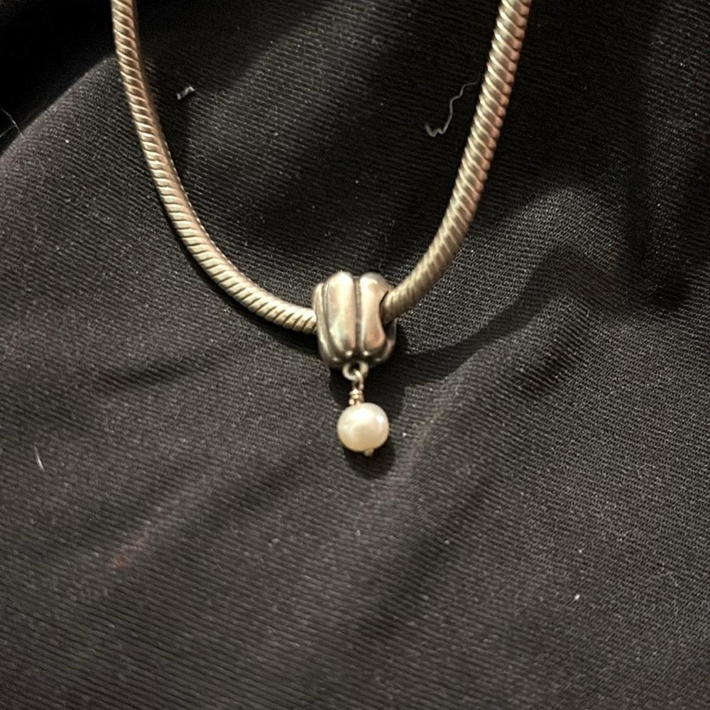 Pandora pearl and crystal charm